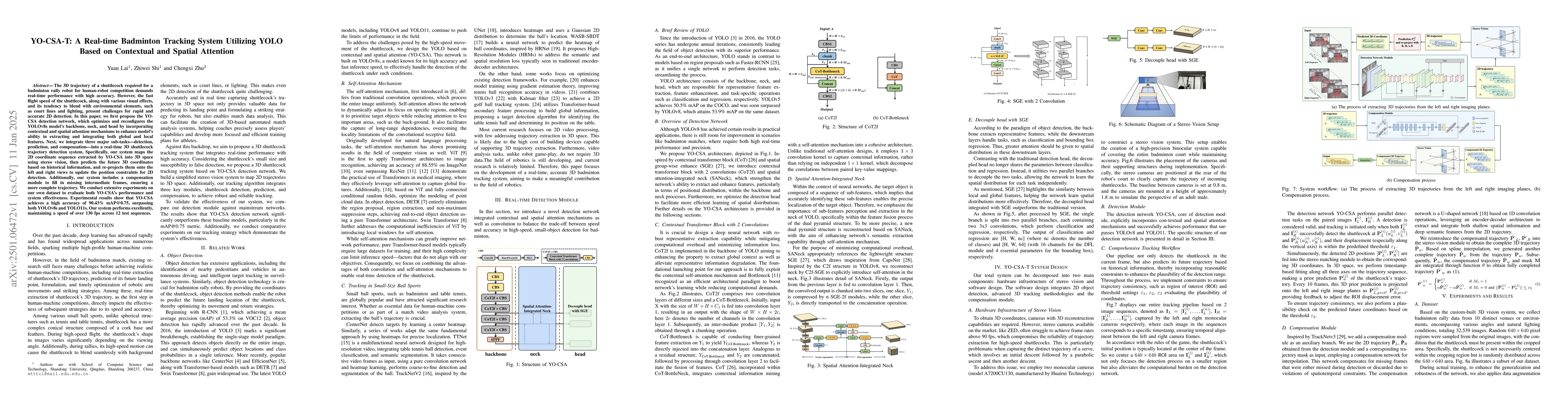 Thumbnail for YO-CSA-T: A Real-time Badminton Tracking System Utilizing YOLO Based on
  Contextual and Spatial Attention