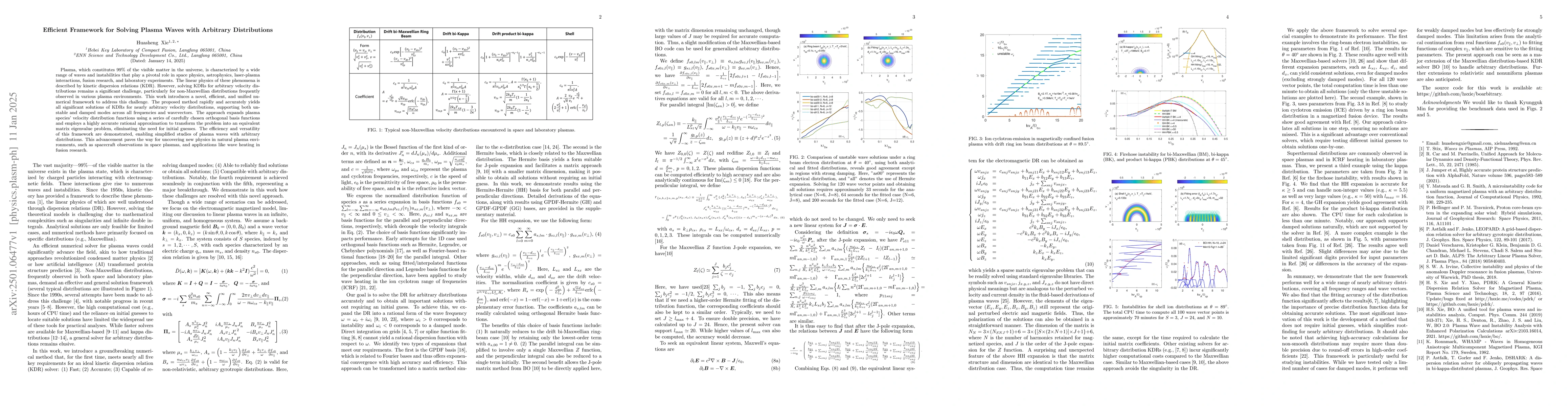 Thumbnail for Efficient Framework for Solving Plasma Waves with Arbitrary
  Distributions