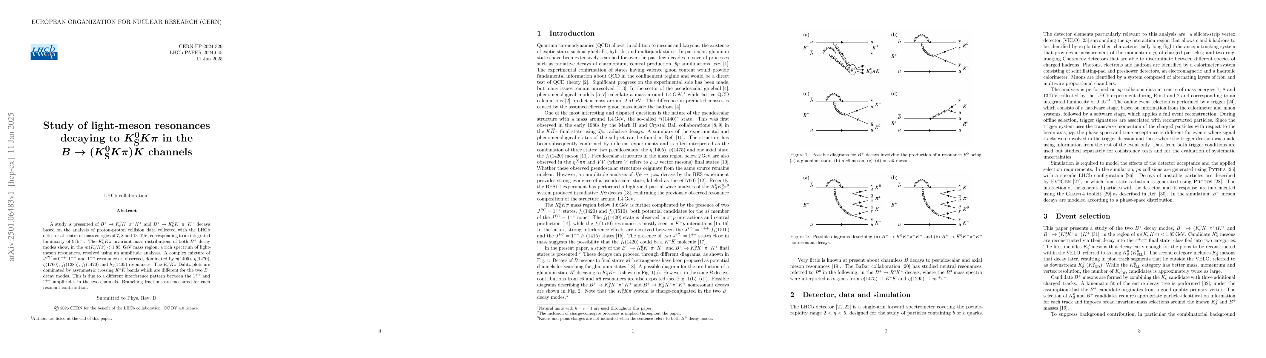 Thumbnail for Study of light-meson resonances decaying to $K^0_{\rm S} K π$ in the
  $B \to (K^0_{\rm S} K π) K$ channels