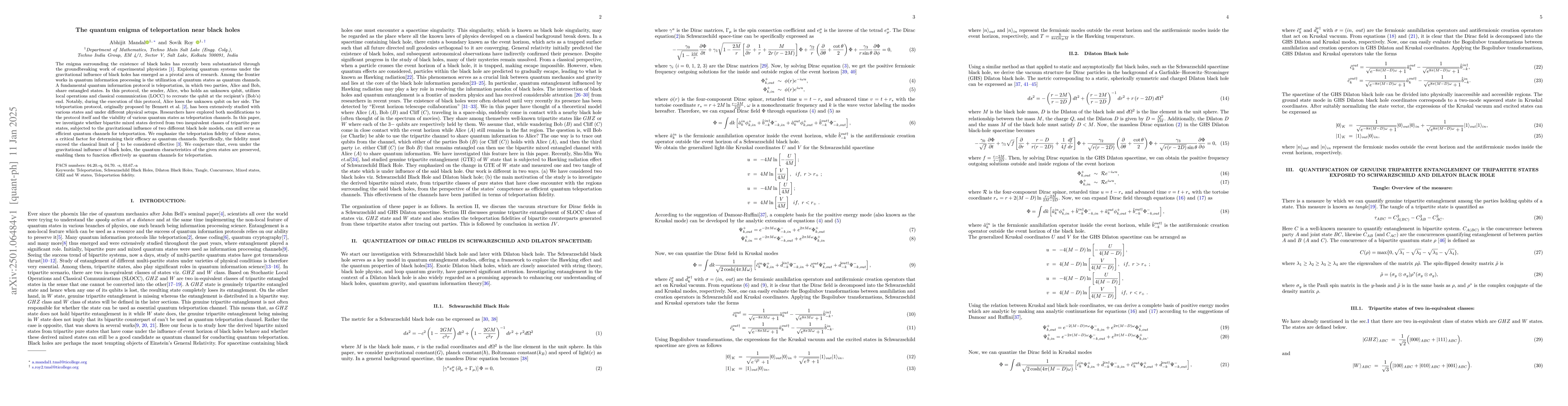 Thumbnail for The quantum enigma of teleportation near black holes