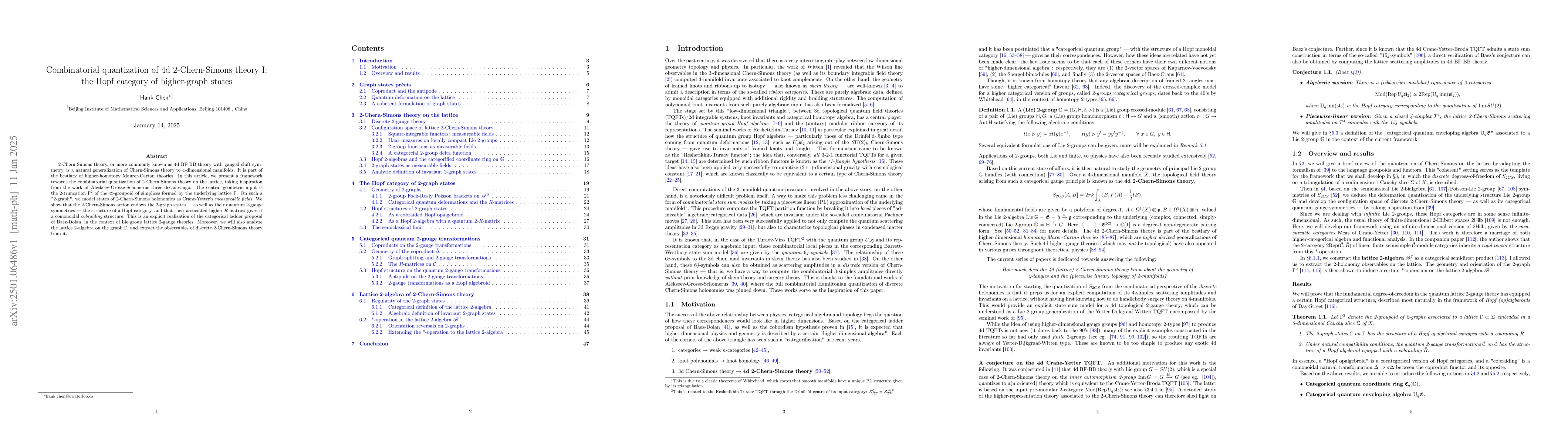 Thumbnail for Combinatorial quantization of 4d 2-Chern-Simons theory I: the Hopf
  category of higher-graph states