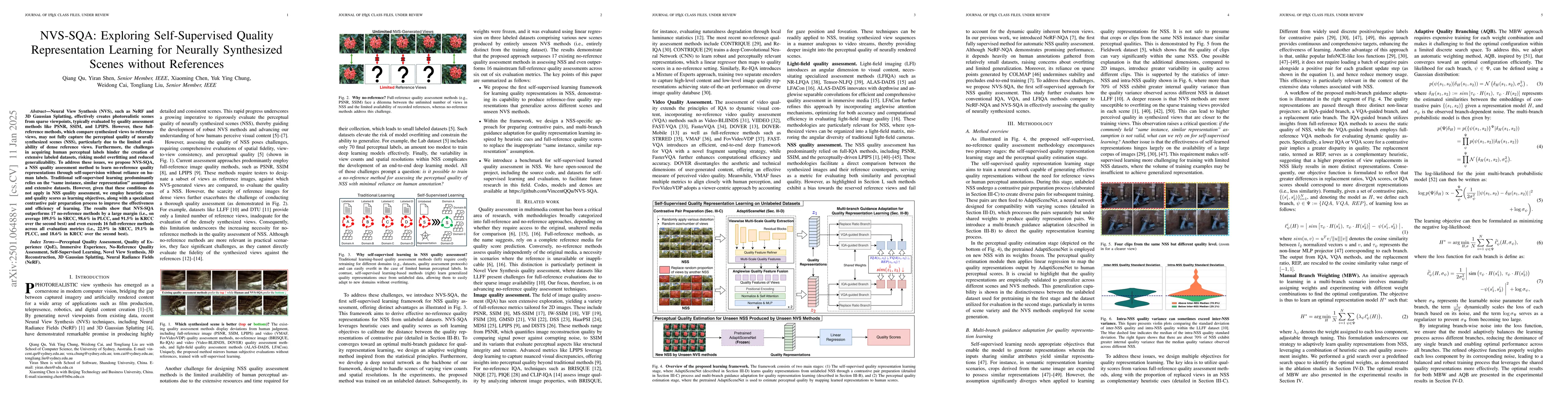 Thumbnail for NVS-SQA: Exploring Self-Supervised Quality Representation Learning for
  Neurally Synthesized Scenes without References