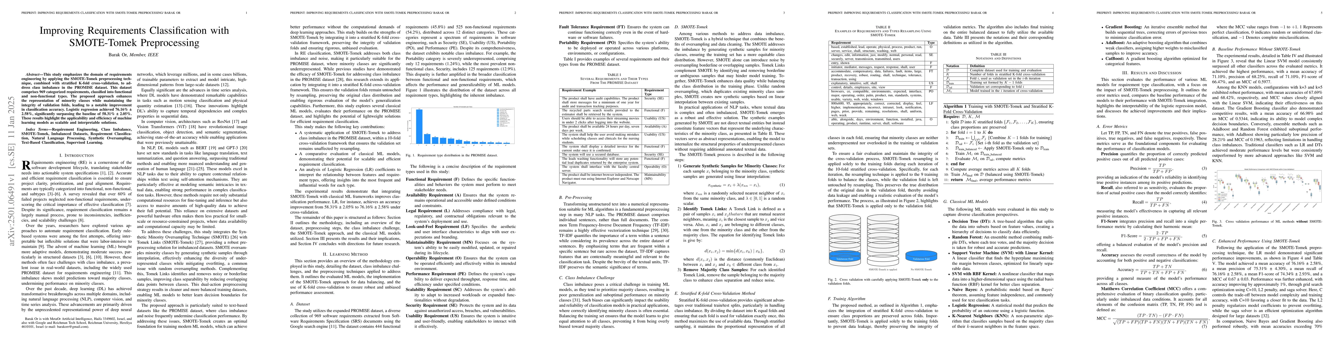 Thumbnail for Improving Requirements Classification with SMOTE-Tomek Preprocessing