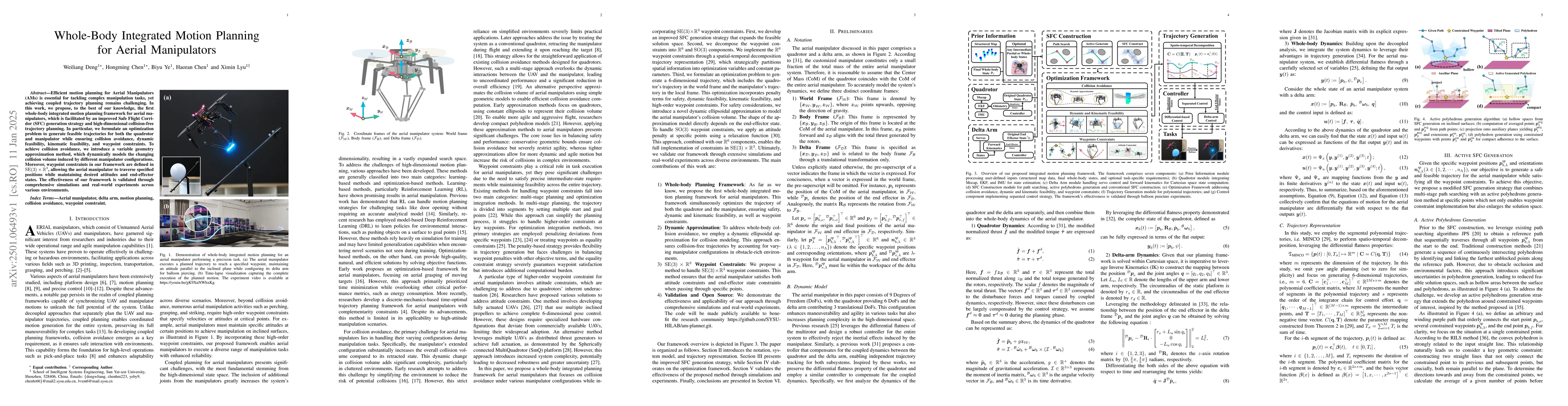 Thumbnail for Whole-Body Integrated Motion Planning for Aerial Manipulators