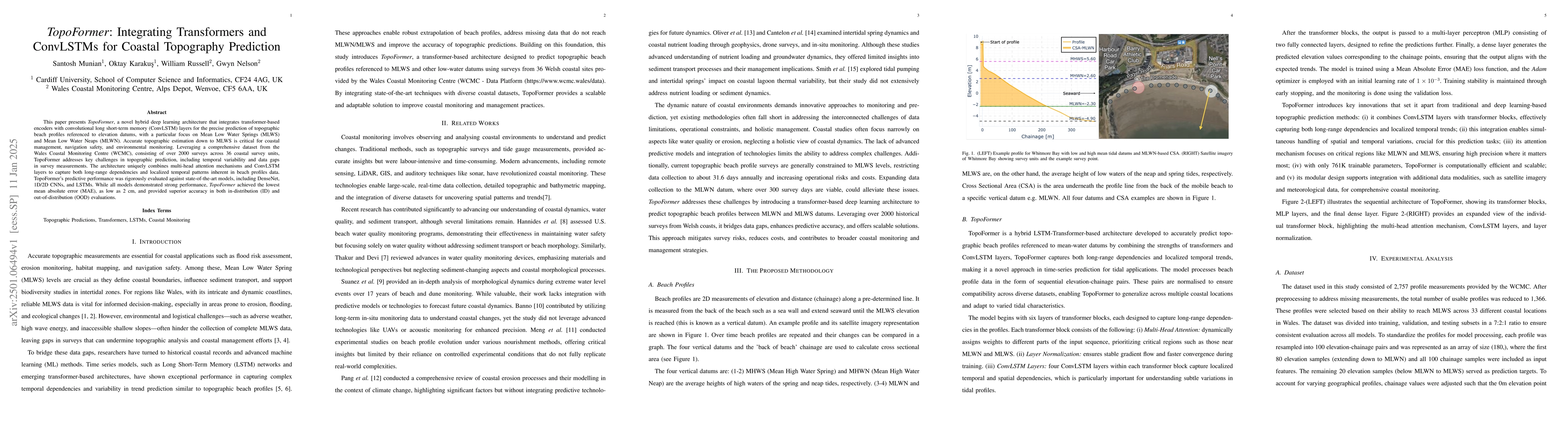 Thumbnail for TopoFormer: Integrating Transformers and ConvLSTMs for Coastal
  Topography Prediction