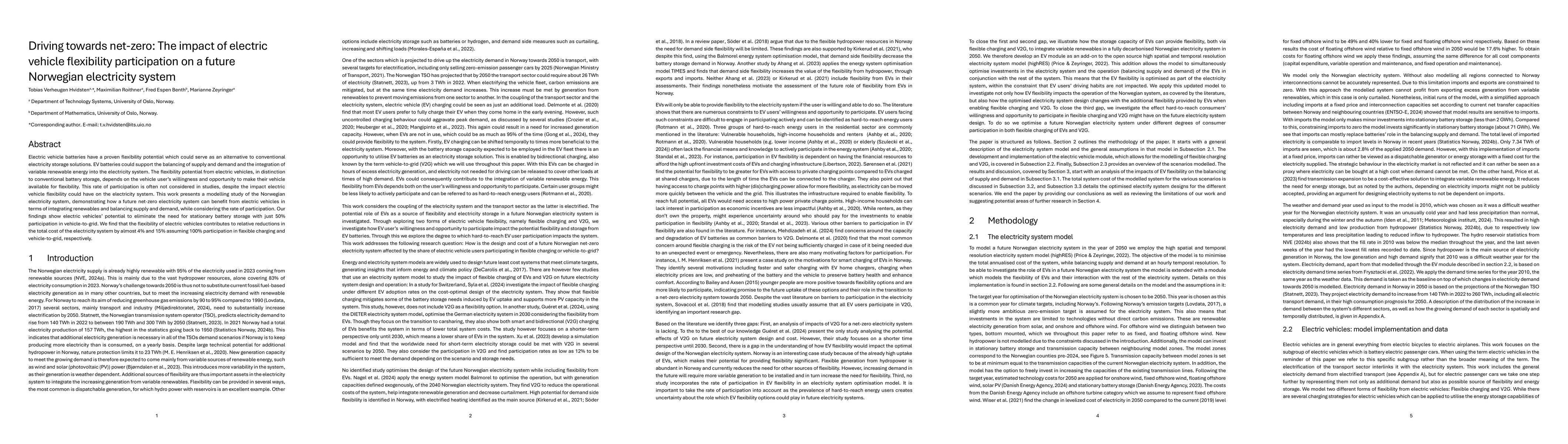 Thumbnail for Driving towards net-zero: The impact of electric vehicle flexibility
  participation on a future Norwegian electricity system