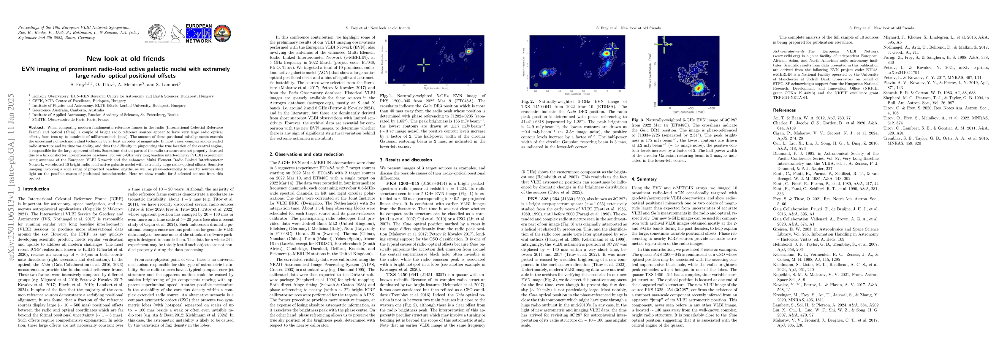 Thumbnail for New look at old friends: EVN imaging of prominent radio-loud active
  galactic nuclei with extremely large radio-optical positional offsets
