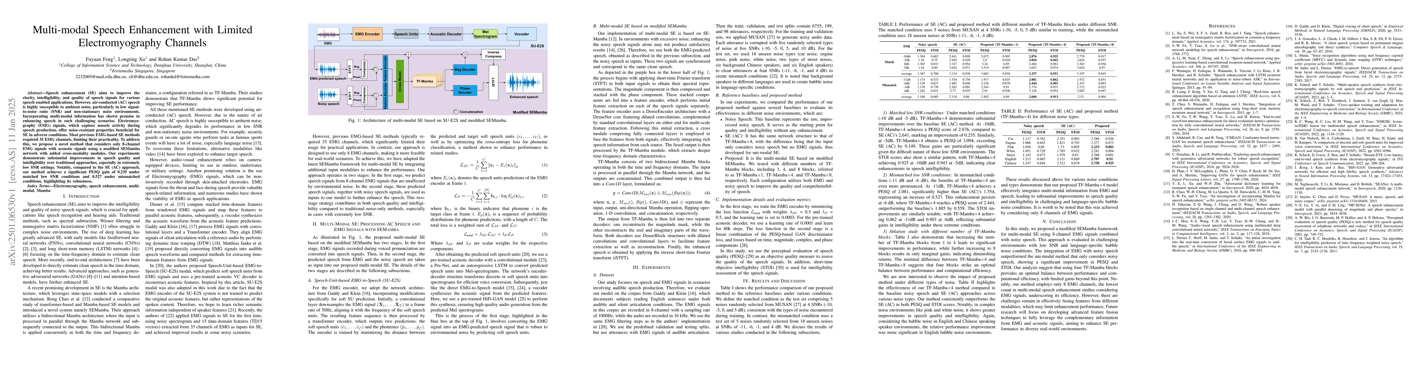 Thumbnail for Multi-modal Speech Enhancement with Limited Electromyography Channels