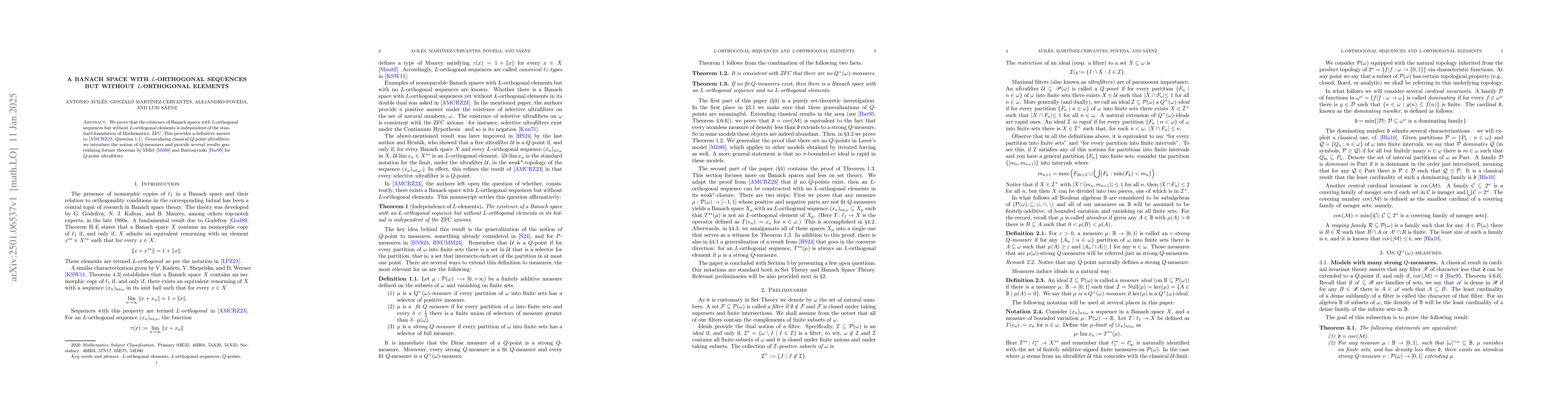 Thumbnail for A Banach space with $L$-orthogonal sequences but without $L$-orthogonal
  elements