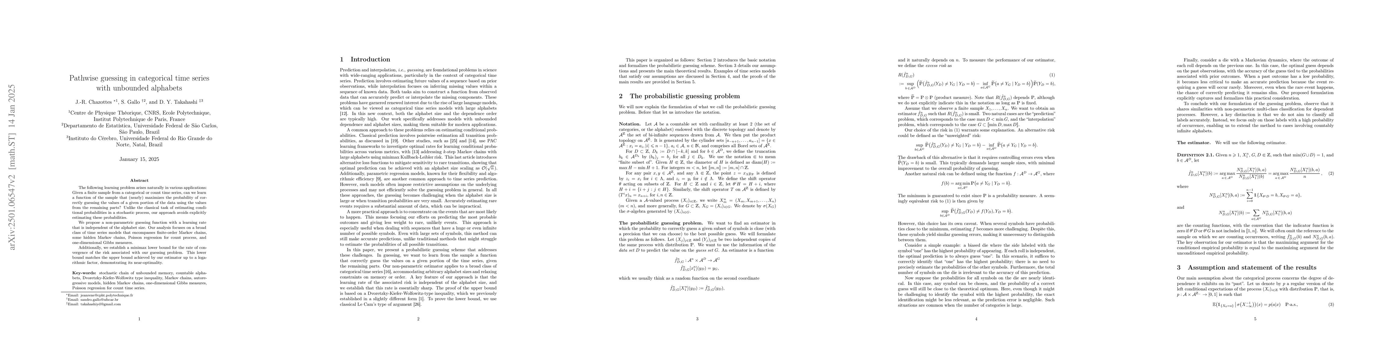 Thumbnail for Pathwise guessing in categorical time series with unbounded alphabets