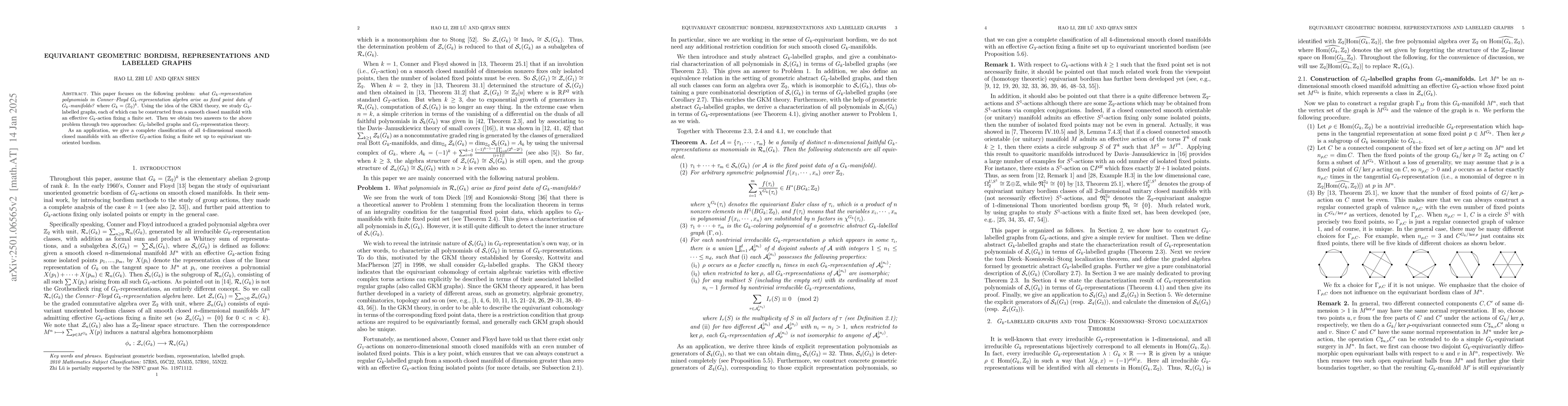 Thumbnail for Equivariant geometric bordism, representation, labelled graph