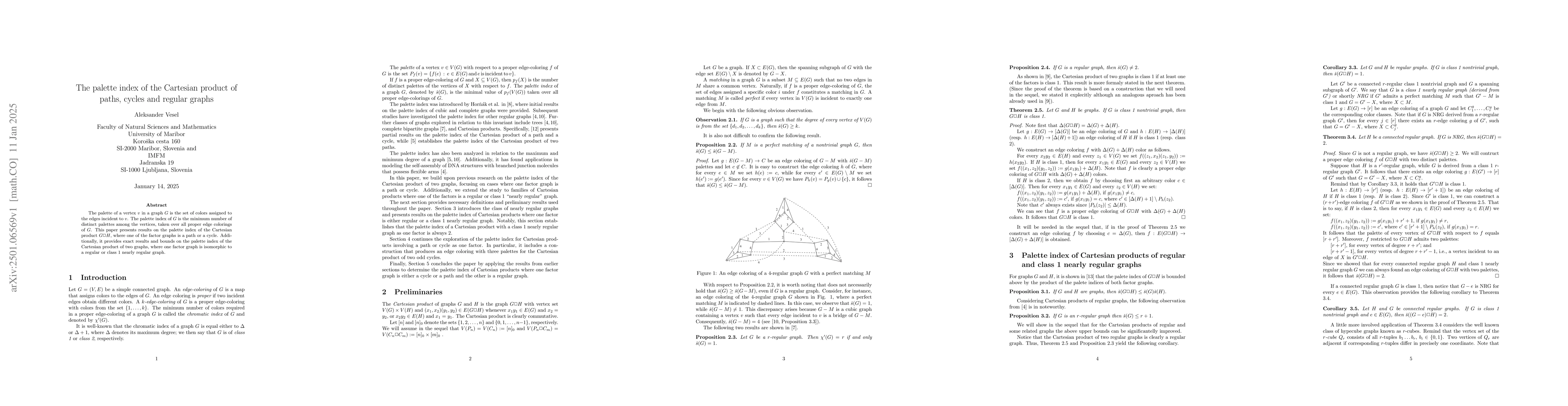 Thumbnail for The palette index of the Cartesian product of paths, cycles and regular
  graphs
