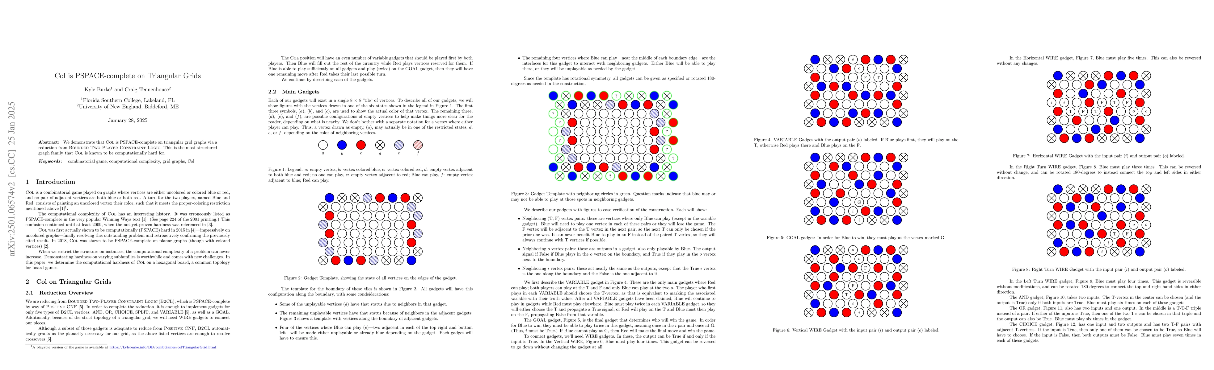 Thumbnail for Col is PSPACE-complete on Triangular Grids