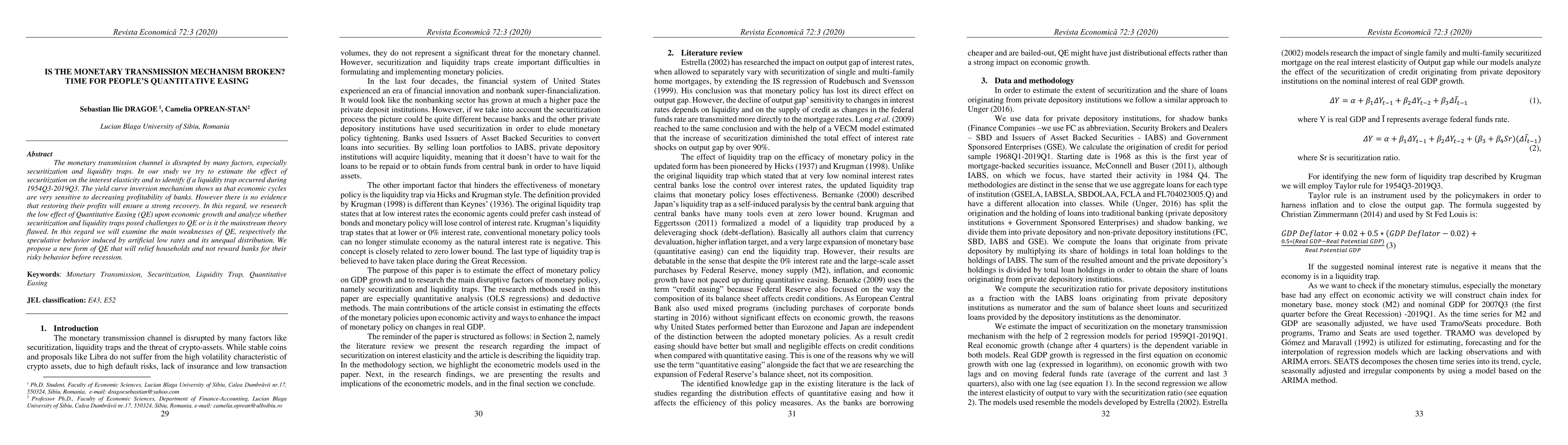 Thumbnail for Is the Monetary Transmission Mechanism Broken? Time for People's
  Quantitative Easing