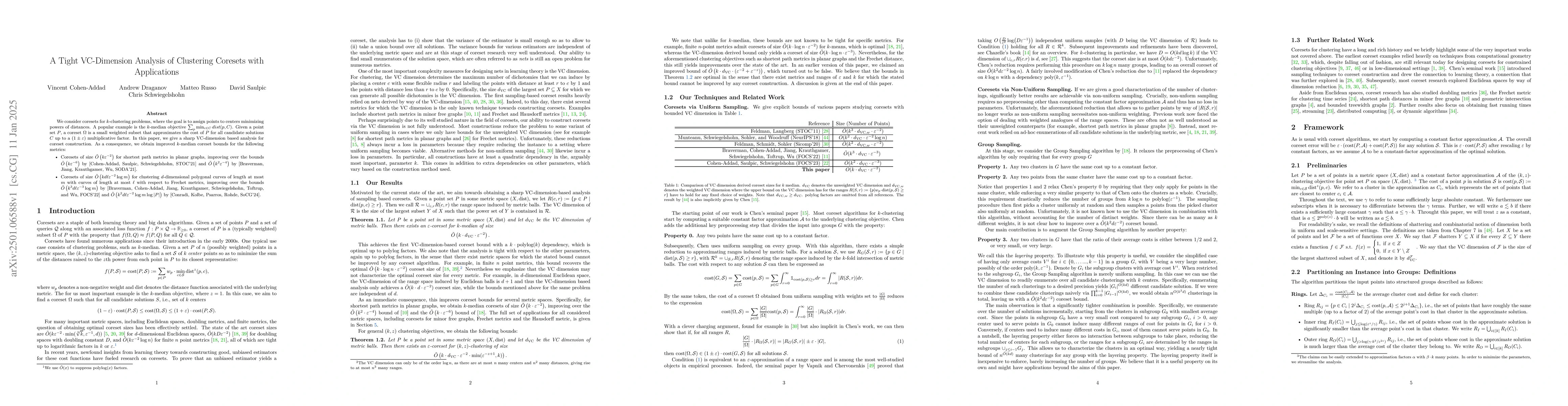 Thumbnail for A Tight VC-Dimension Analysis of Clustering Coresets with Applications