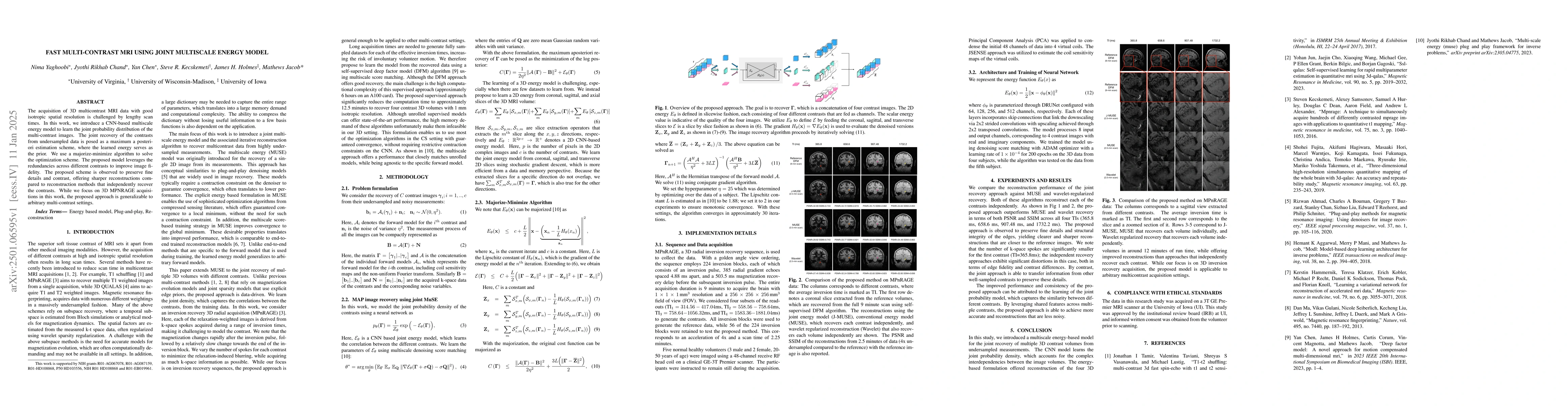 Thumbnail for Fast multi-contrast MRI using joint multiscale energy model