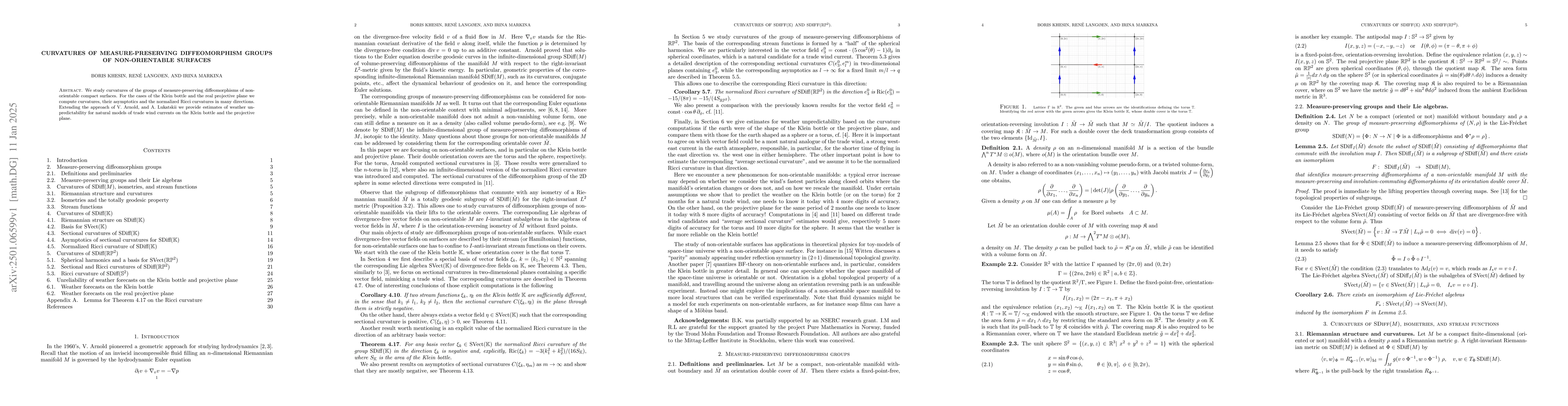 Thumbnail for Curvature of Measure-Preserving Diffeomorphism Groups of Non-Orientable
  Surfaces