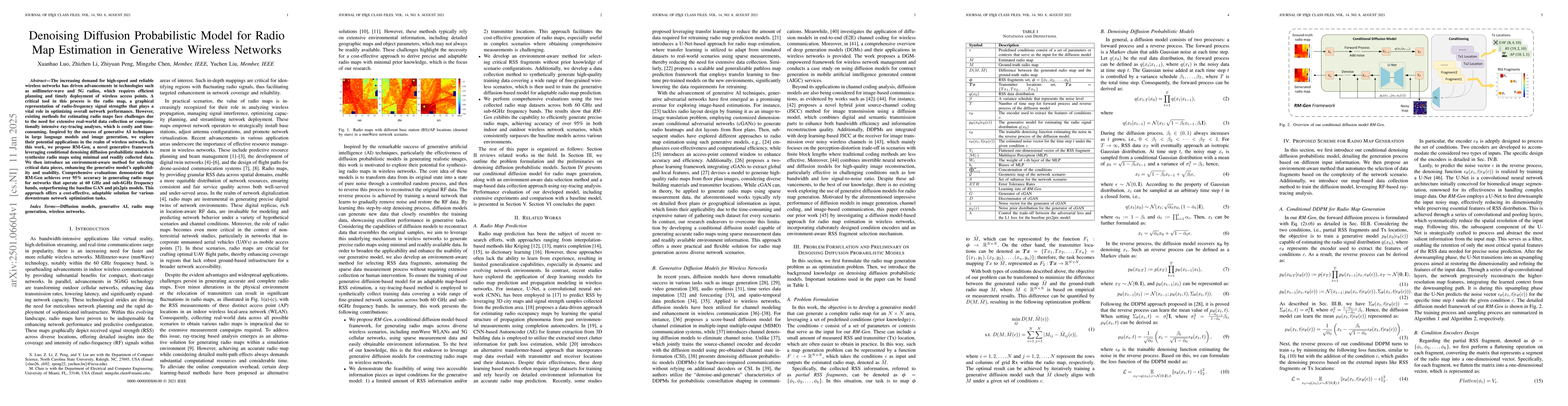 Thumbnail for Denoising Diffusion Probabilistic Model for Radio Map Estimation in
  Generative Wireless Networks