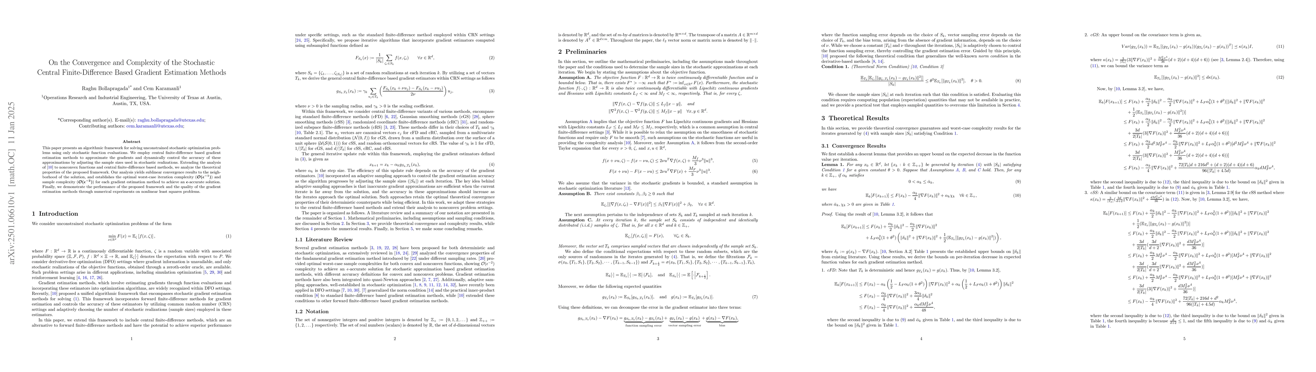 Thumbnail for On the Convergence and Complexity of the Stochastic Central
  Finite-Difference Based Gradient Estimation Methods