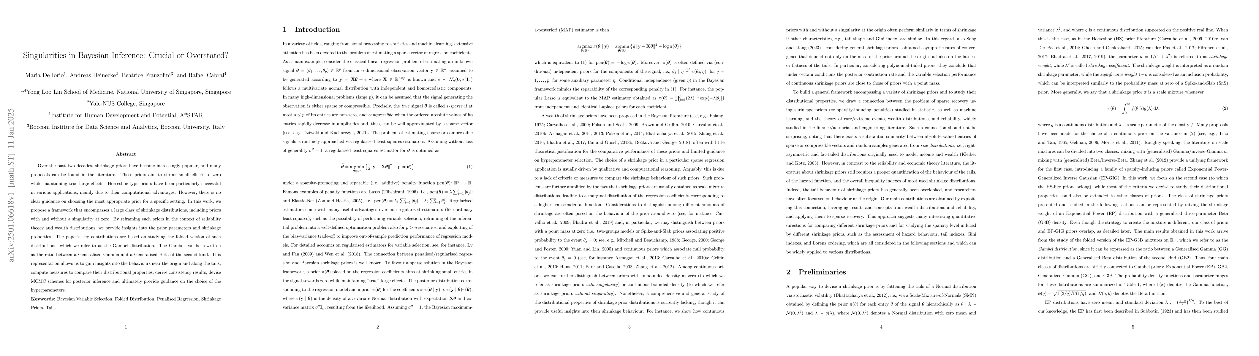 Thumbnail for Singularities in Bayesian Inference: Crucial or Overstated?