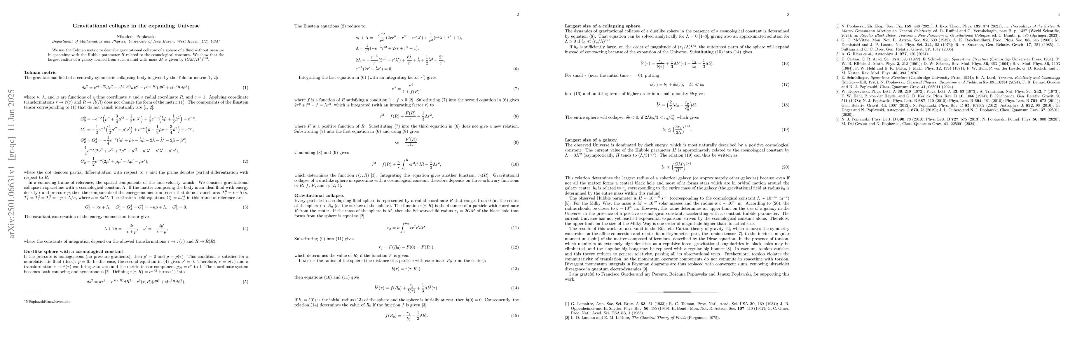 Thumbnail for Gravitational collapse in the expanding Universe