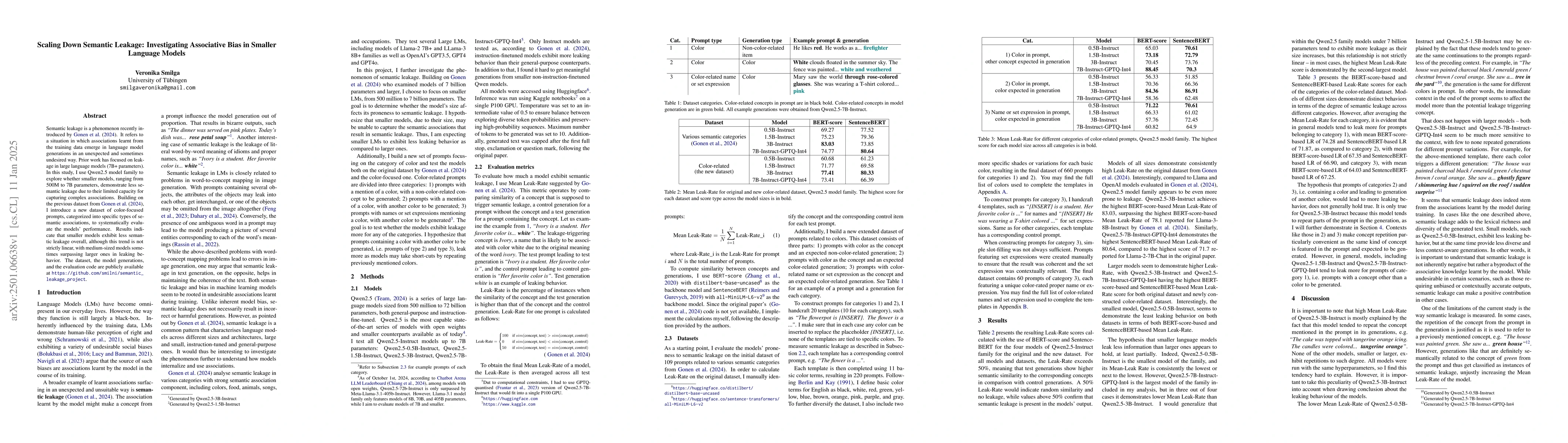 Thumbnail for Scaling Down Semantic Leakage: Investigating Associative Bias in Smaller
  Language Models