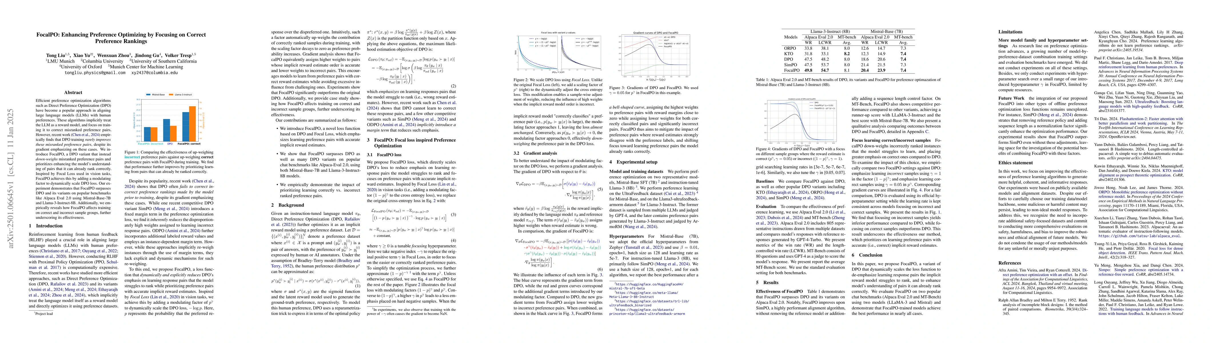 Thumbnail for FocalPO: Enhancing Preference Optimizing by Focusing on Correct
  Preference Rankings