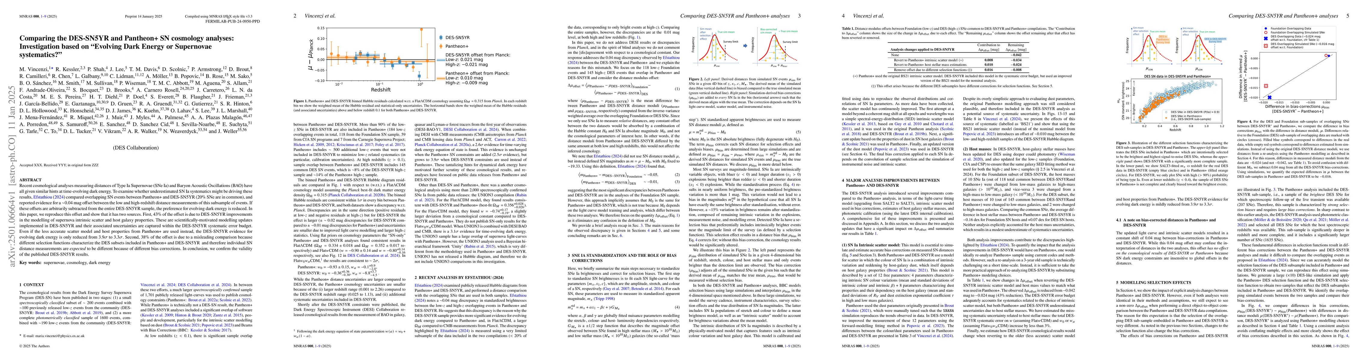 Thumbnail for Comparing the DES-SN5YR and Pantheon+ SN cosmology analyses:
  Investigation based on "Evolving Dark Energy or Supernovae systematics?"