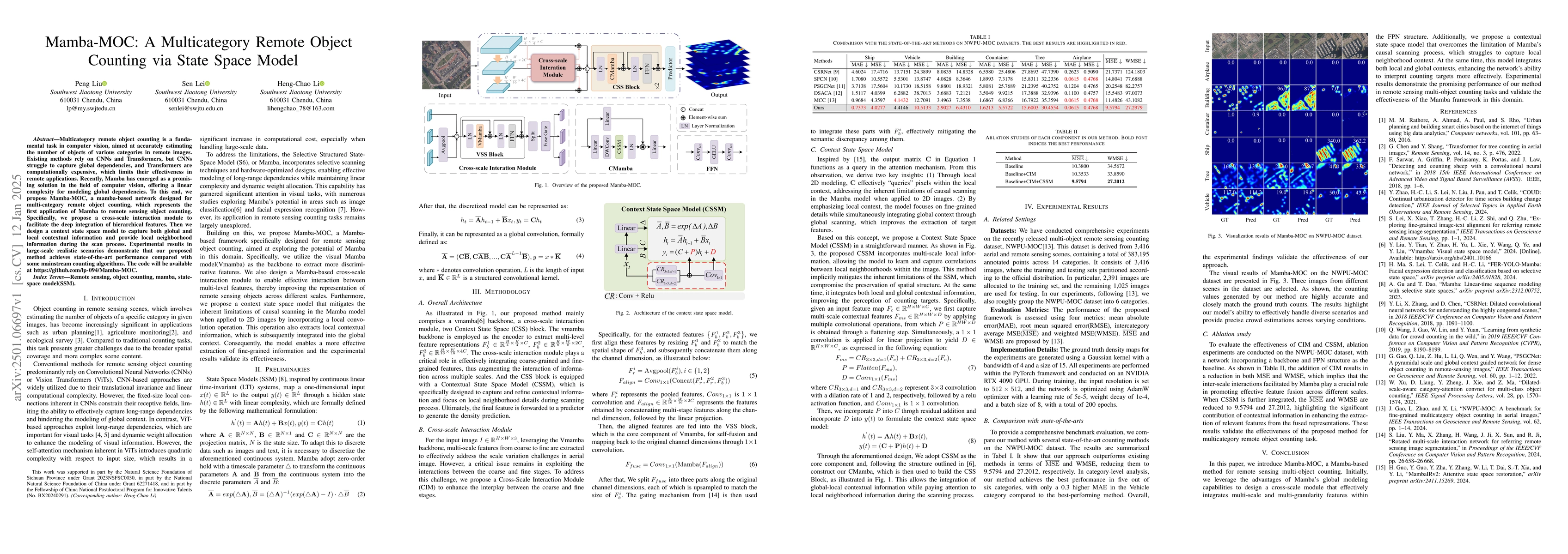 Thumbnail for Mamba-MOC: A Multicategory Remote Object Counting via State Space Model