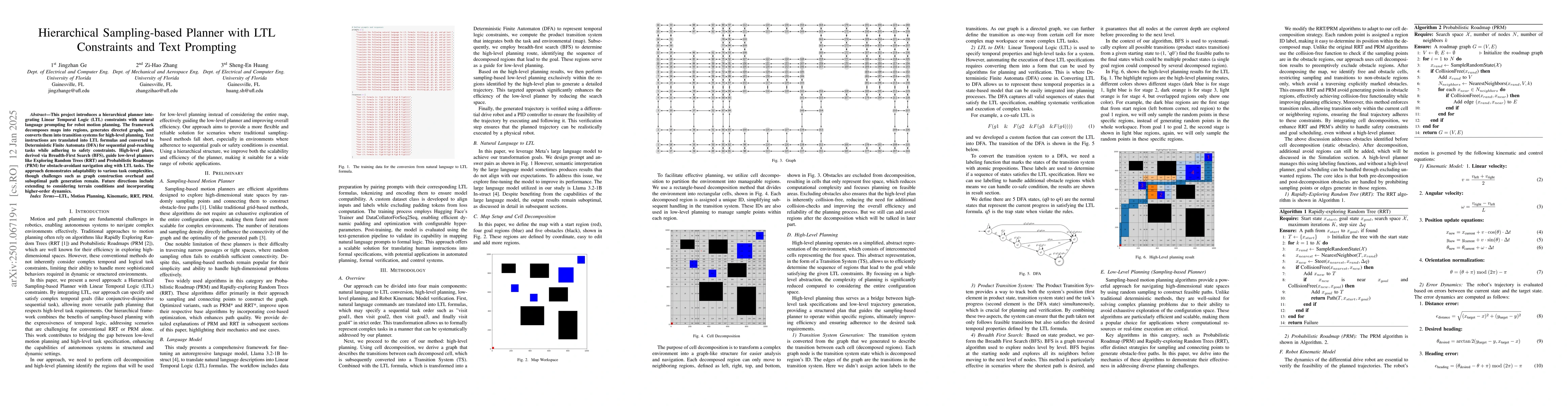 Thumbnail for Hierarchical Sampling-based Planner with LTL Constraints and Text
  Prompting