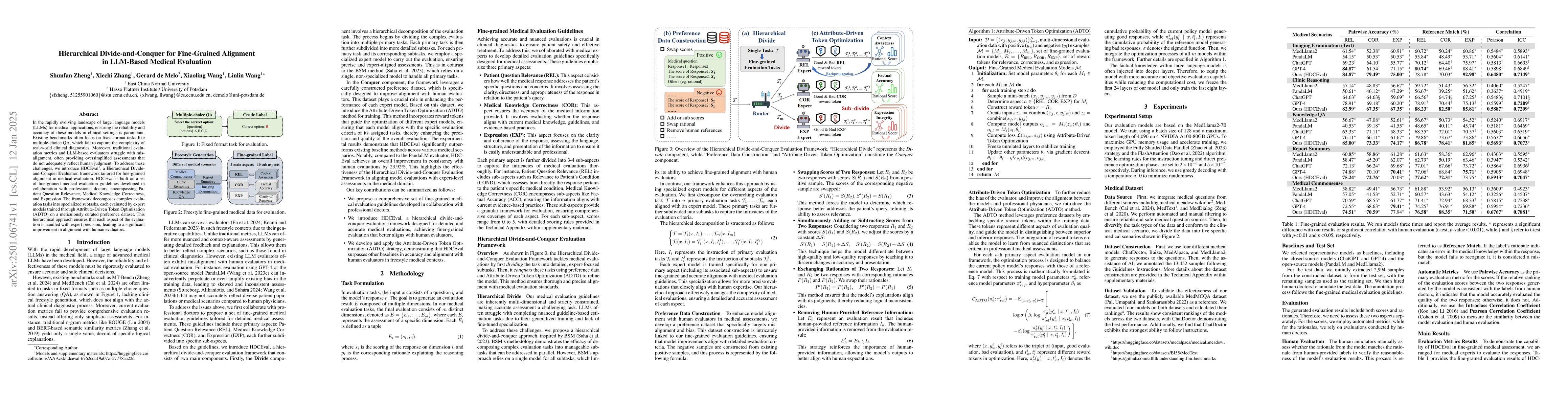 Thumbnail for Hierarchical Divide-and-Conquer for Fine-Grained Alignment in LLM-Based
  Medical Evaluation