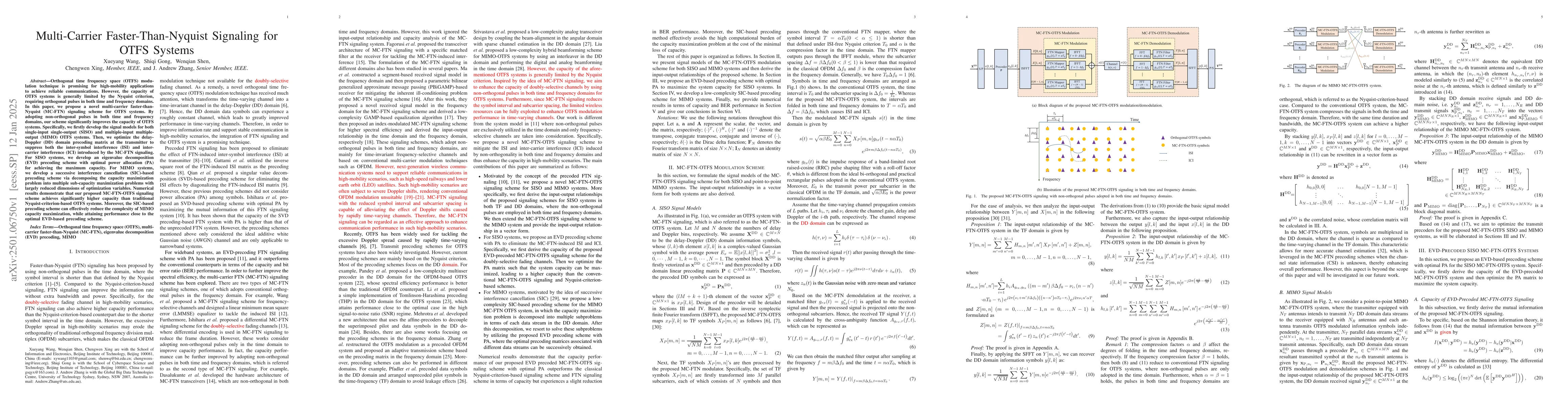 Thumbnail for Multi-Carrier Faster-Than-Nyquist Signaling for OTFS Systems