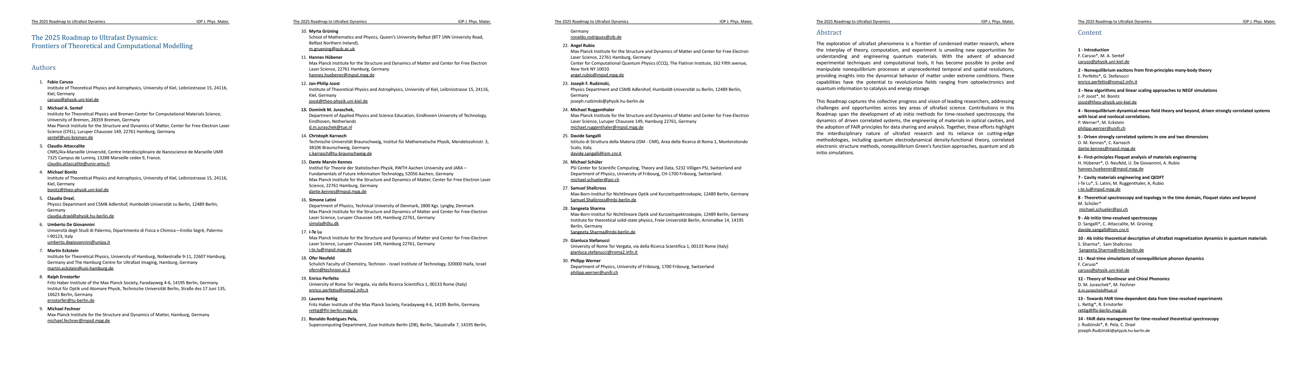 Thumbnail for The 2025 Roadmap to Ultrafast Dynamics: Frontiers of Theoretical and
  Computational Modelling