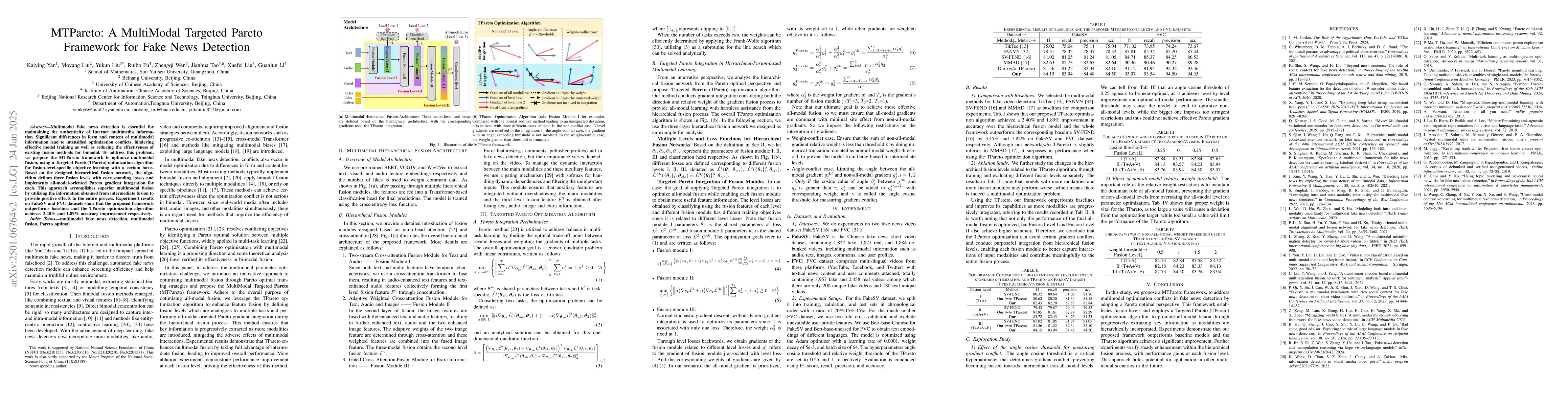 Thumbnail for MTPareto: A MultiModal Targeted Pareto Framework for Fake News Detection