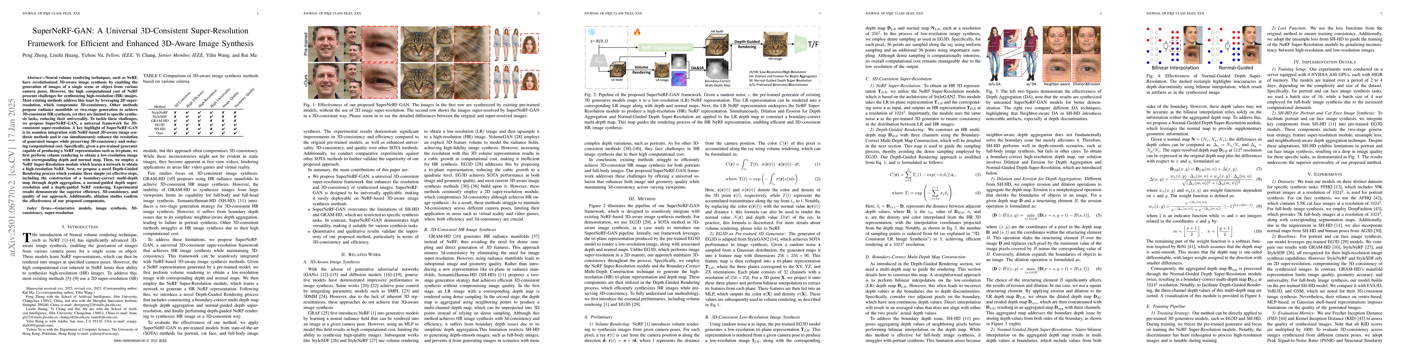 Thumbnail for SuperNeRF-GAN: A Universal 3D-Consistent Super-Resolution Framework for
  Efficient and Enhanced 3D-Aware Image Synthesis