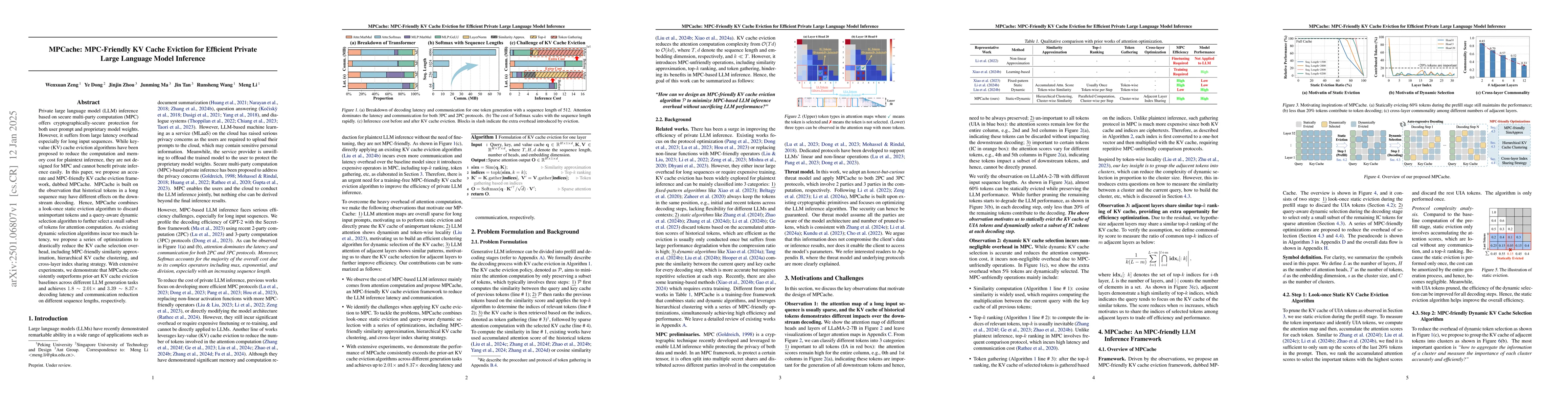 Thumbnail for MPCache: MPC-Friendly KV Cache Eviction for Efficient Private Large
  Language Model Inference