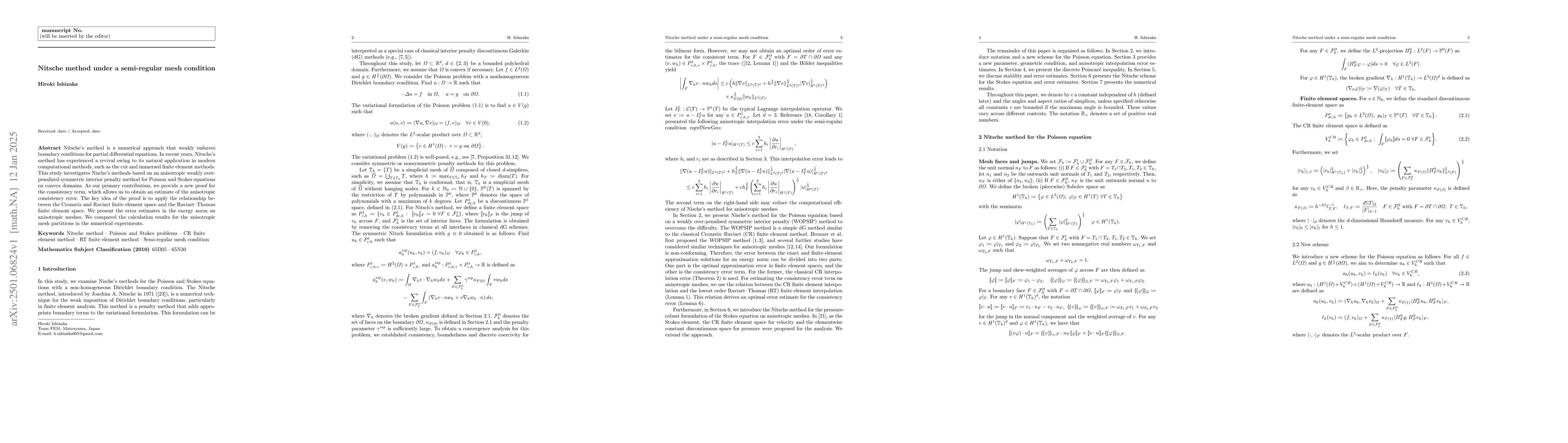 Thumbnail for Nitsche method under a semi-regular mesh condition