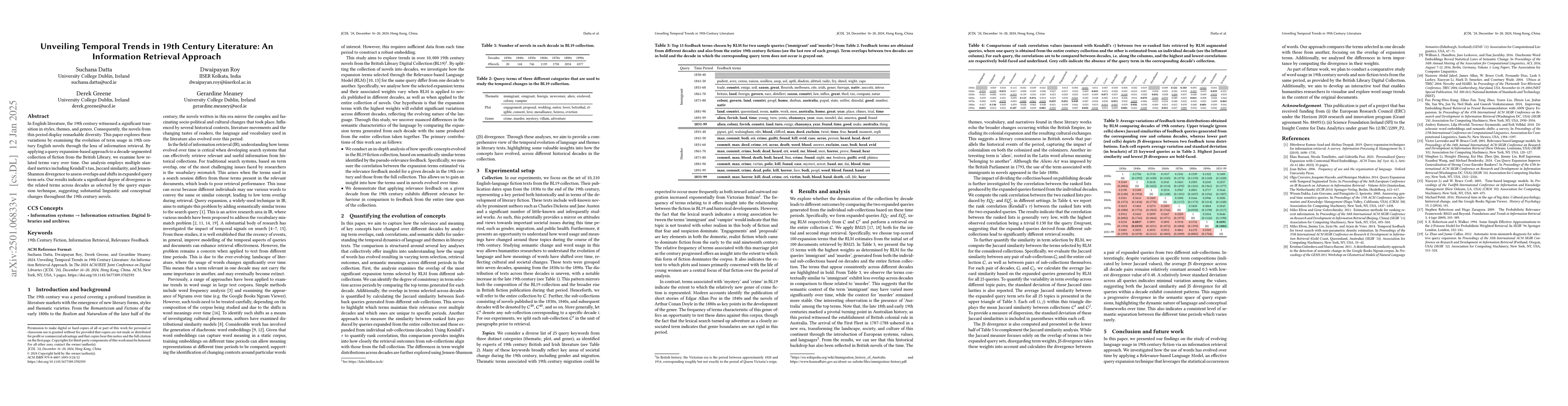 Thumbnail for Unveiling Temporal Trends in 19th Century Literature: An Information
  Retrieval Approach