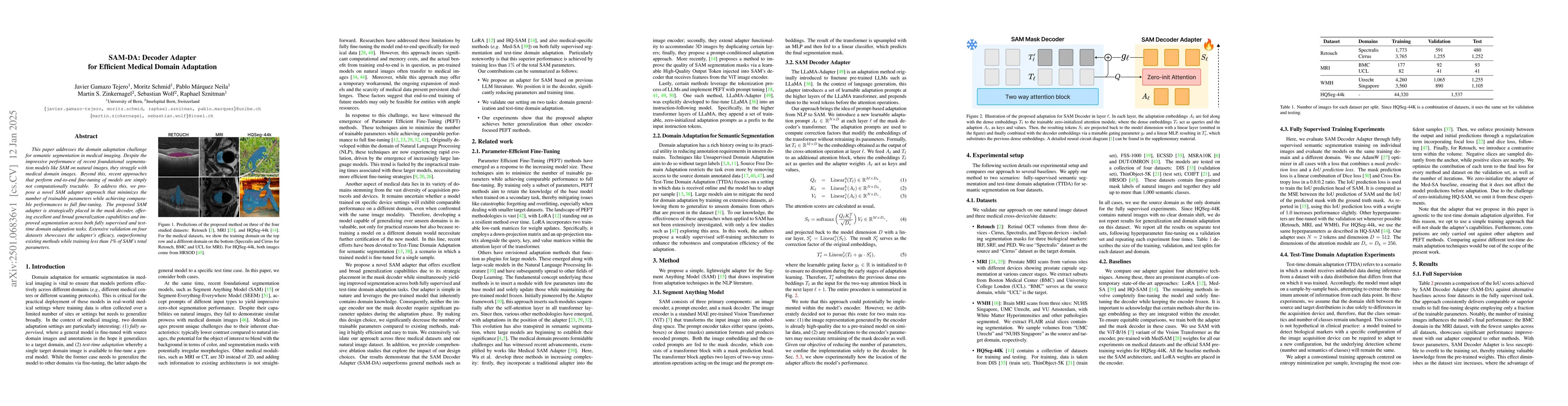 Thumbnail for SAM-DA: Decoder Adapter for Efficient Medical Domain Adaptation