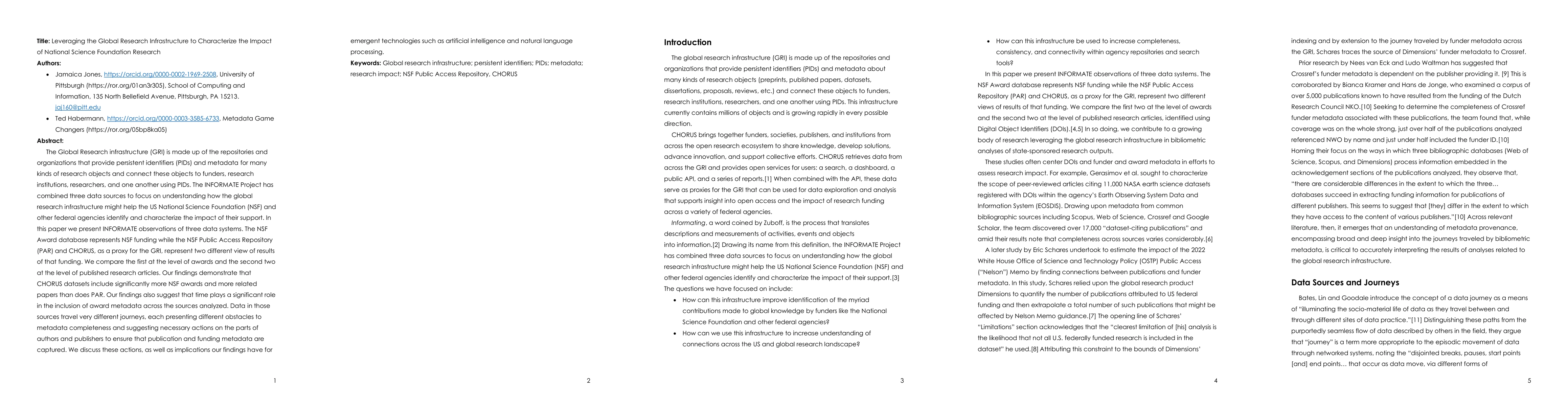 Thumbnail for Leveraging the Global Research Infrastructure to Characterize the Impact
  of National Science Foundation Research