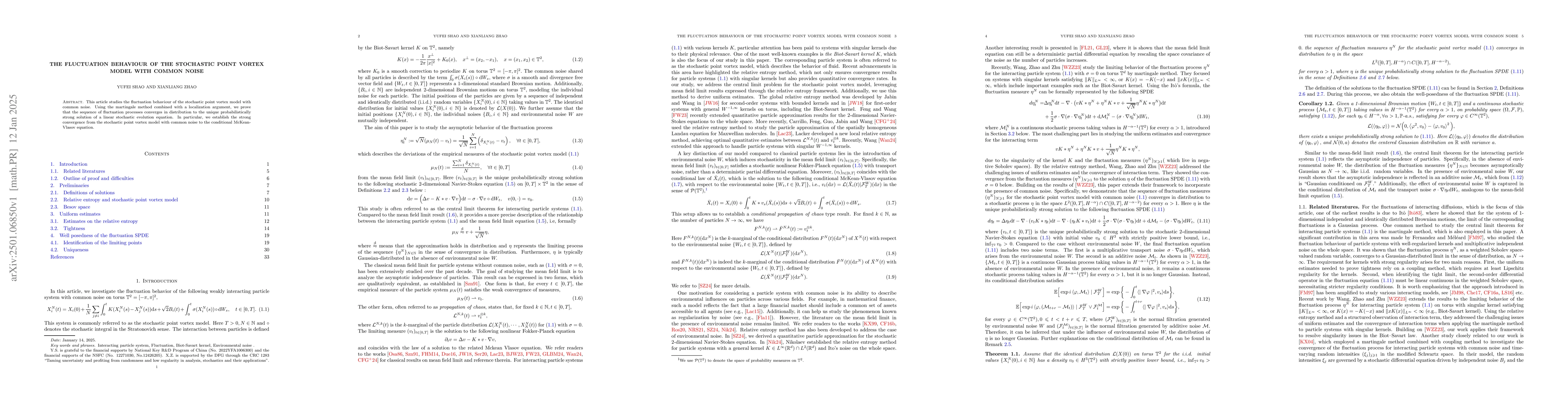 Thumbnail for The fluctuation behaviour of the stochastic point vortex model with
  common noise