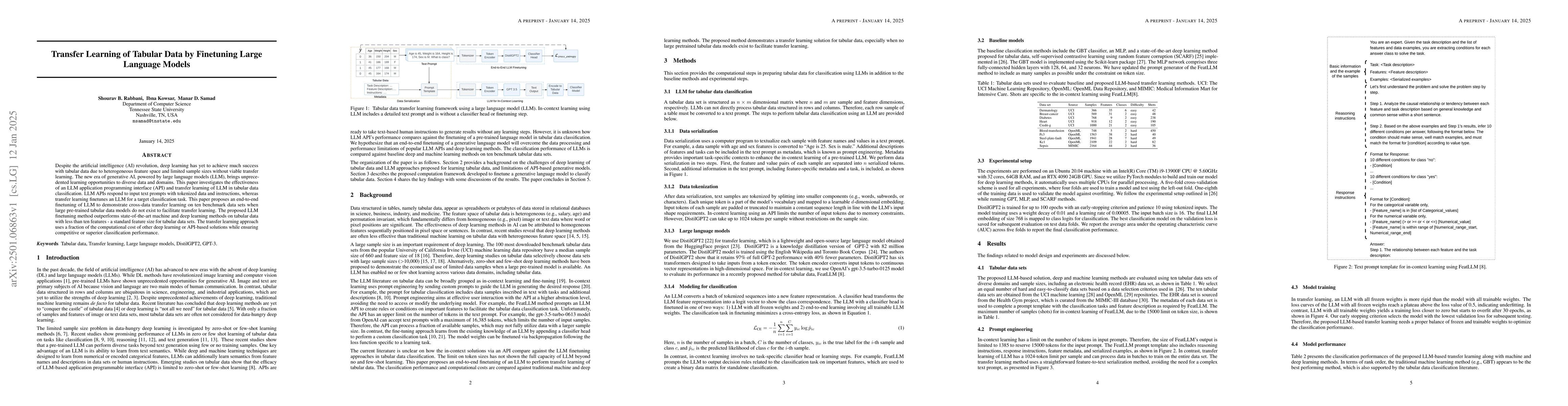 Thumbnail for Transfer Learning of Tabular Data by Finetuning Large Language Models