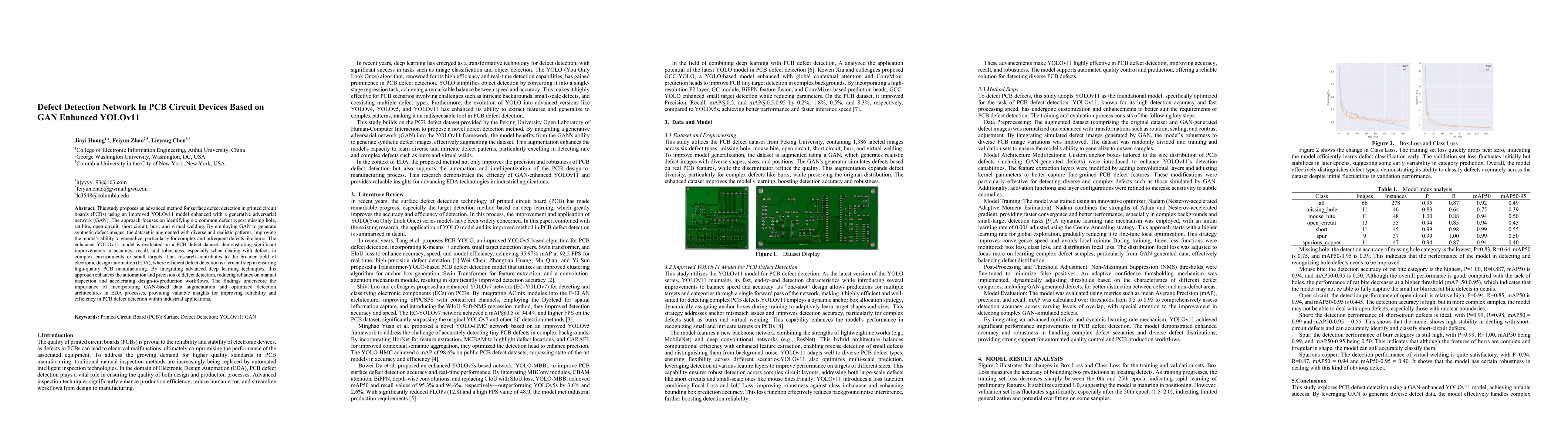 Thumbnail for Defect Detection Network In PCB Circuit Devices Based on GAN Enhanced
  YOLOv11