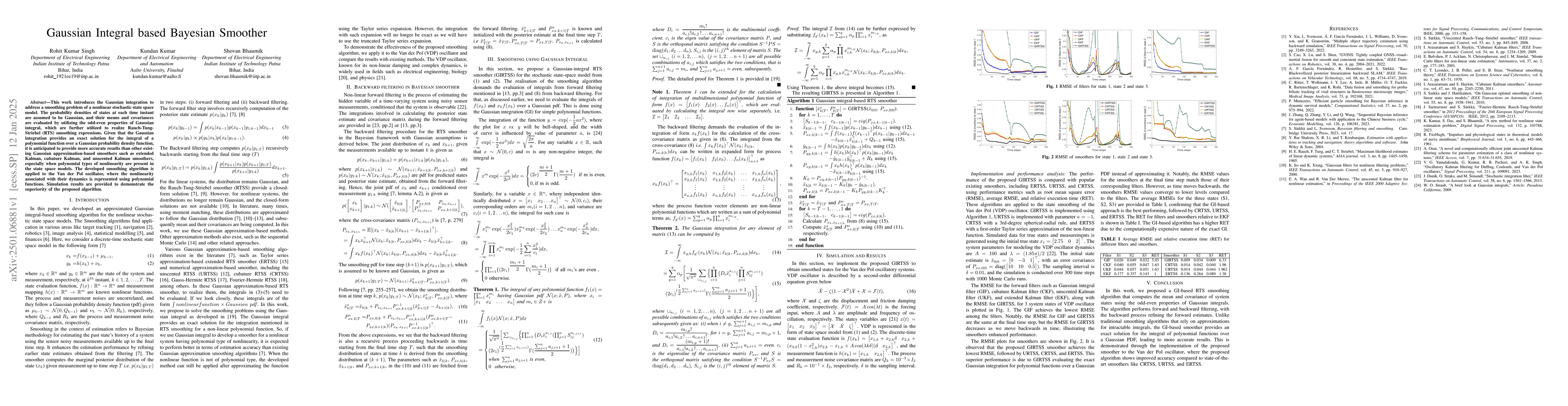 Thumbnail for Gaussian Integral based Bayesian Smoother