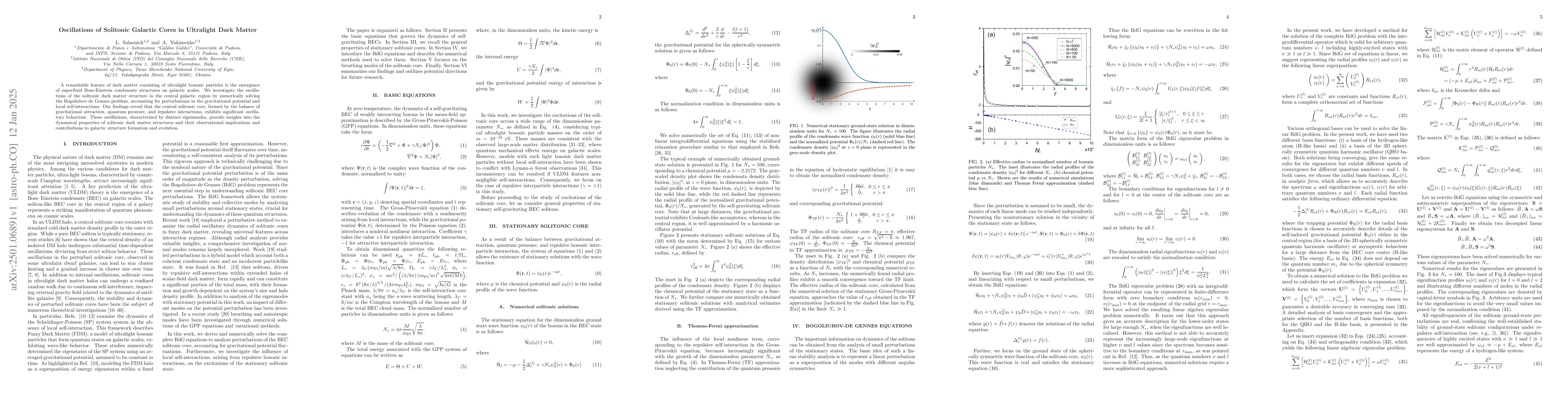 Thumbnail for Oscillations of Solitonic Galactic Cores in Ultralight Dark Matter
