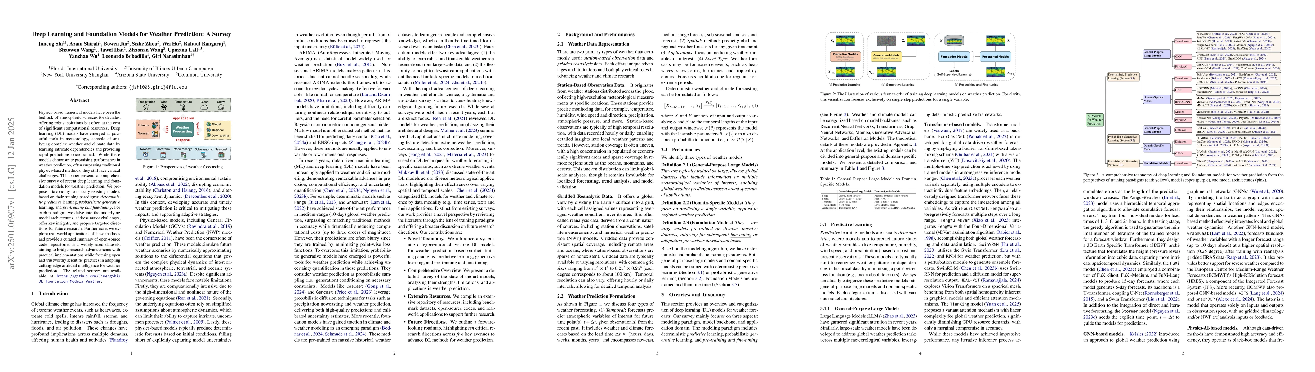 Thumbnail for Deep Learning and Foundation Models for Weather Prediction: A Survey