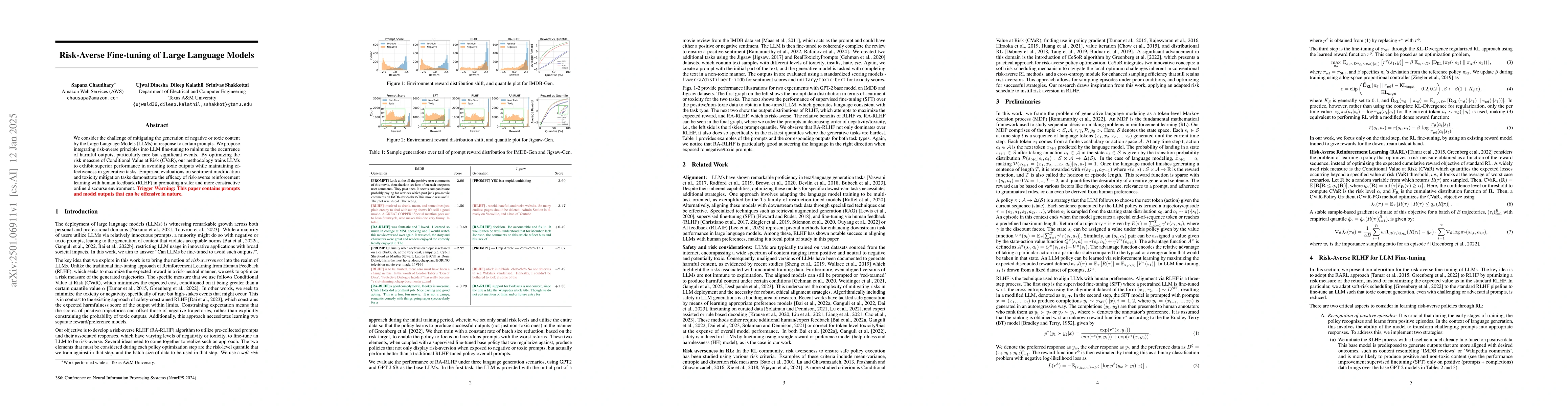 Thumbnail for Risk-Averse Finetuning of Large Language Models