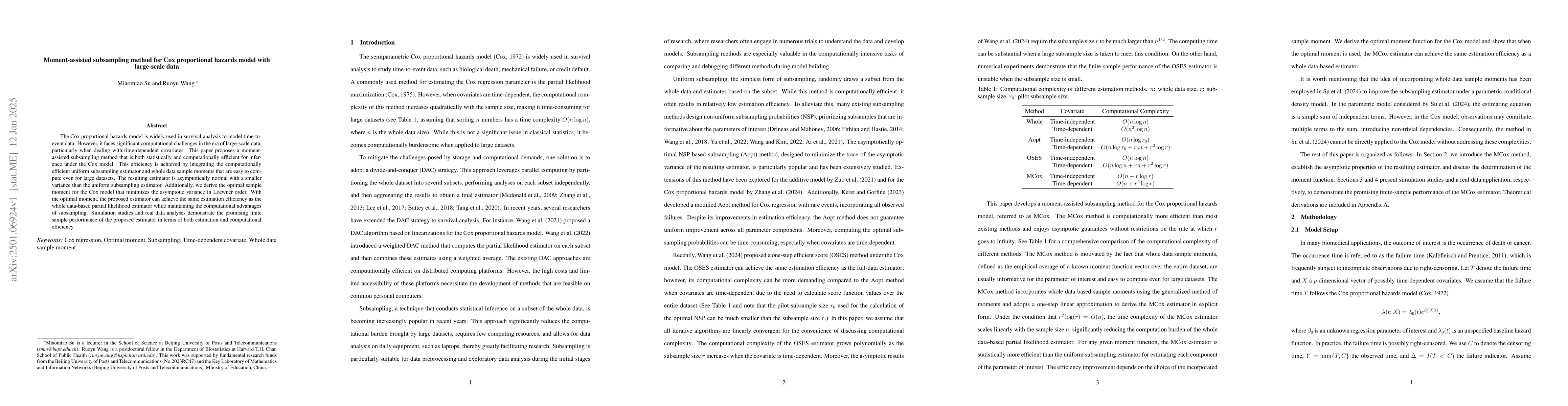 Thumbnail for Moment-assisted subsampling method for Cox proportional hazards model
  with large-scale data