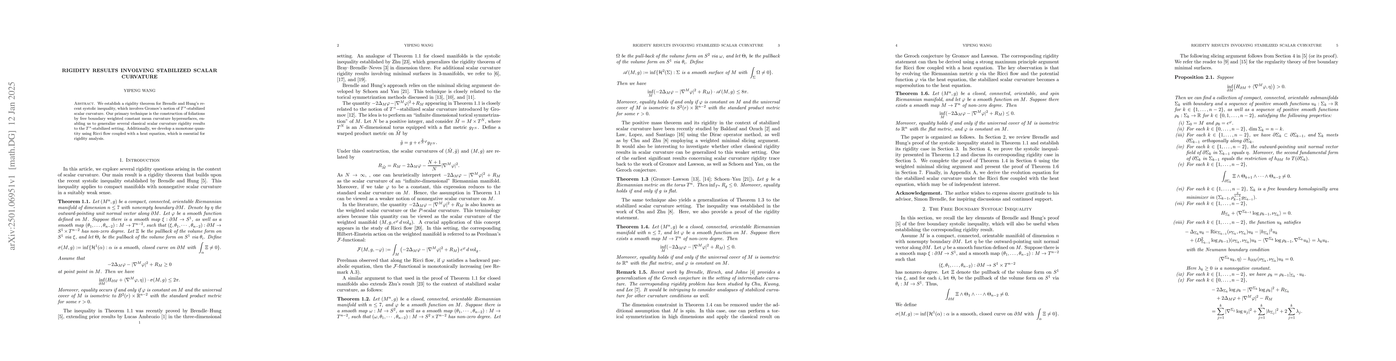 Thumbnail for Rigidity Results Involving Stabilized Scalar Curvature