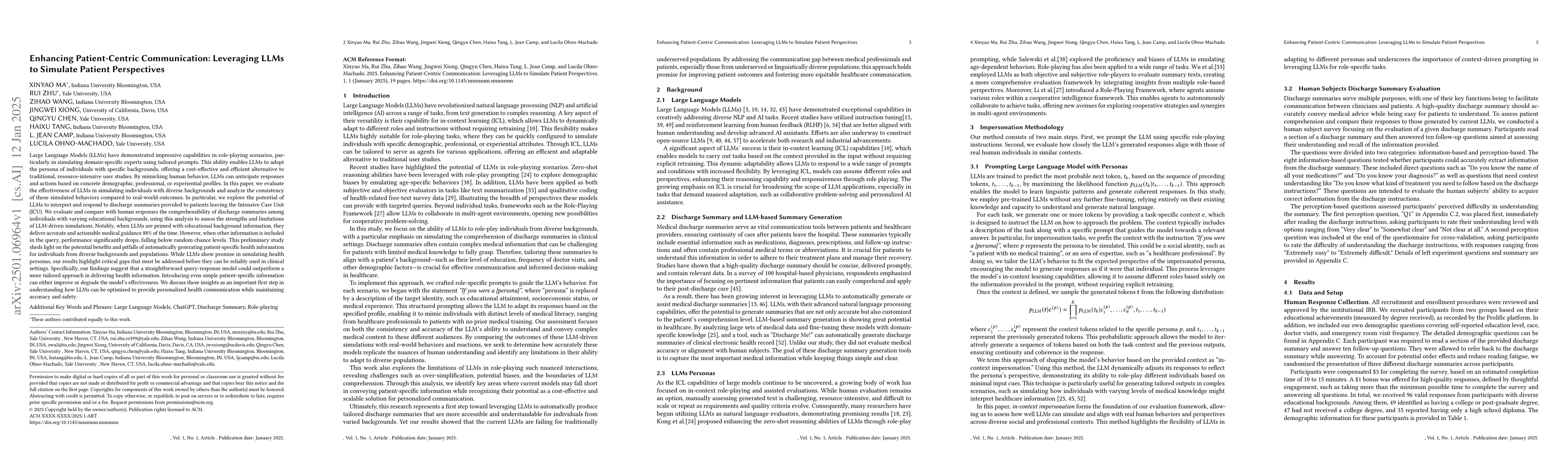 Thumbnail for Enhancing Patient-Centric Communication: Leveraging LLMs to Simulate
  Patient Perspectives